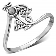 Celtic Knot Thistle Silver Ring, r525
